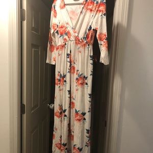 Floor length floral dress